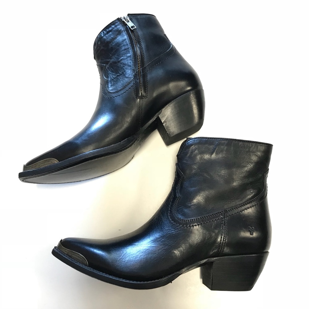 Frye Black Shane Cowboy Booties